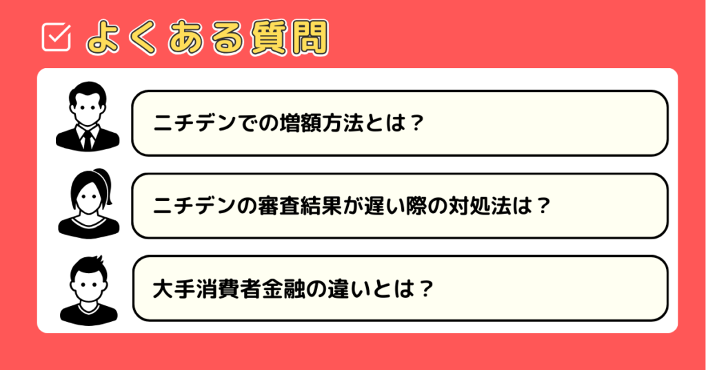 ニチデンのキャッシングに関するよくある質問が記載されたカード