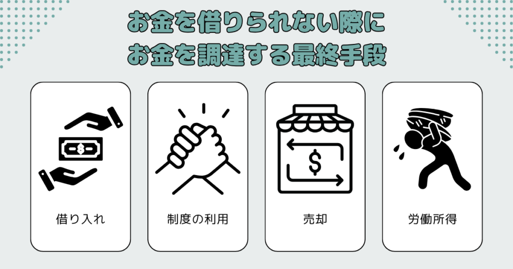 お金を借りられない際にお金を調達する最終手段